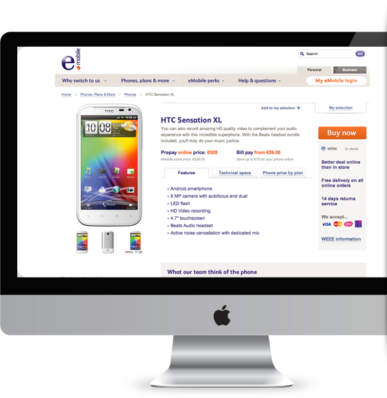 eMobile desktop version